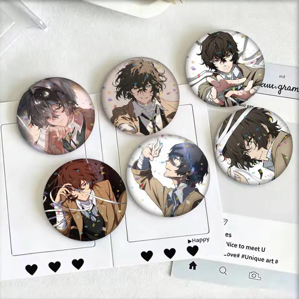 Bungo Stray Dogs dazai osamu 25mm 32mm 44mm 58mm 75mm Brooches Badges Pins for Accessories Gift
