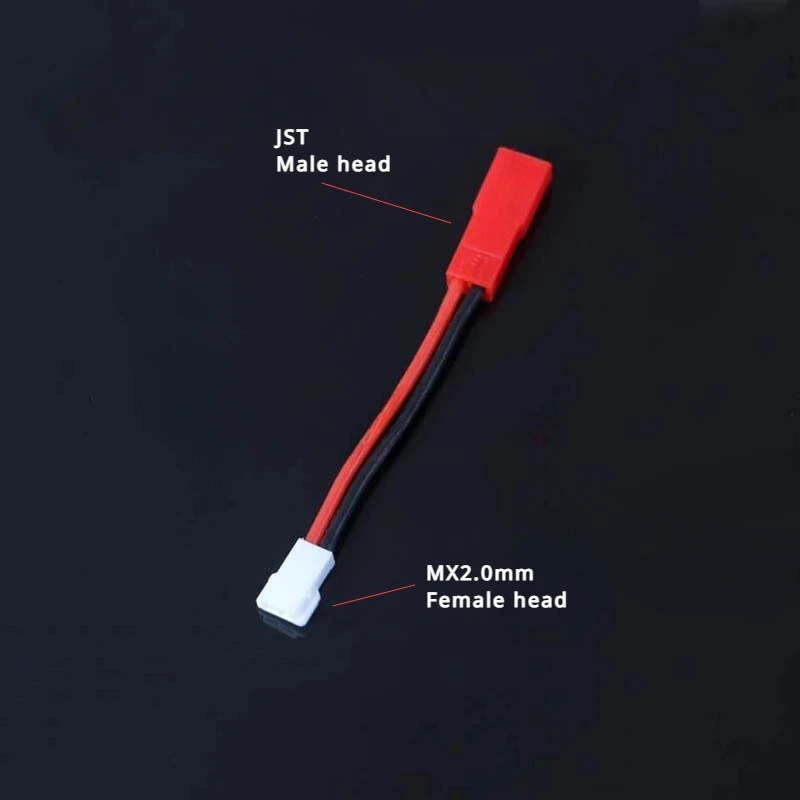 1/5/10Pcs JST Male/Female to MX2.0mm Male/Female 2P Lithium battery conversion cable 51005 24AWG length 50mm 5cm Silicone wire