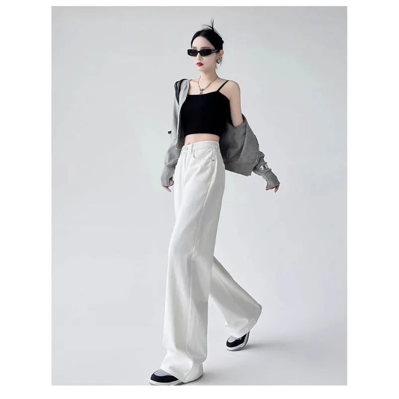 

Прямые джинсы для женщин в стиле Y2k, расклешенные джинсовые брюки с высокой талией, зима 2025, свободные широкие брюки с вышивкой, повседневная одежда