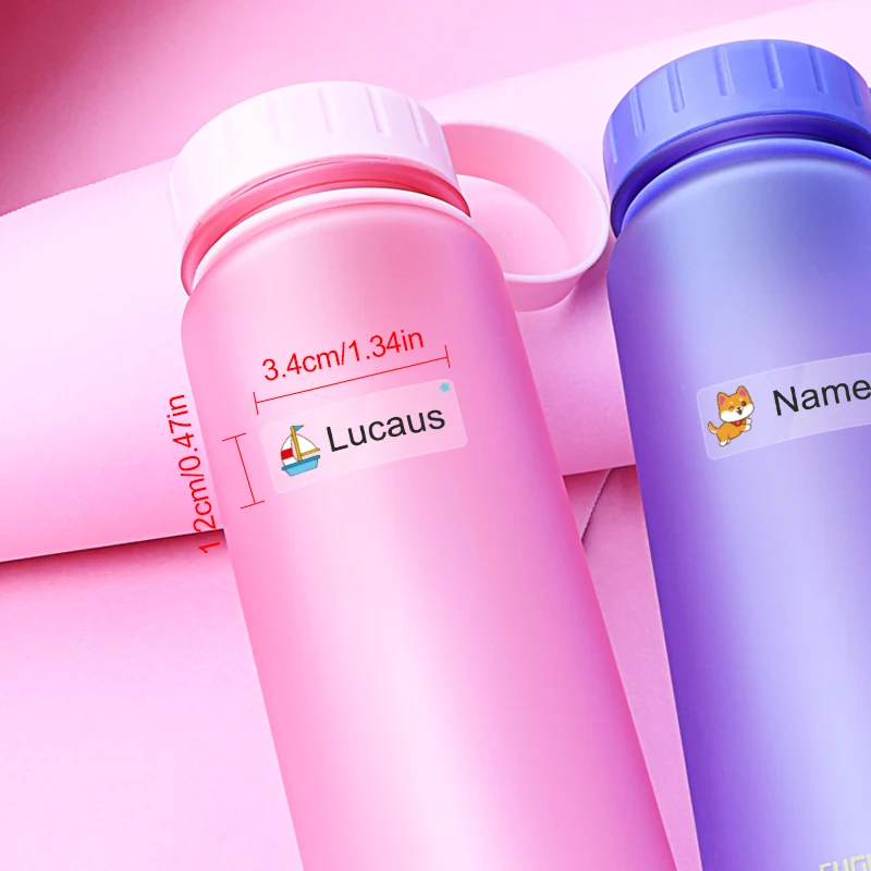 Custom Transparent Name Stickers Waterproof - School Supplies Identification, Kids DIY Crafts, Sports Bottle Multilingual Tags view 2