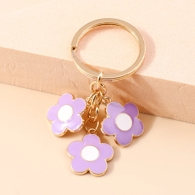 Aihua 40 Farben Niedlicher Pflanzen-Schlüsselanhänger Emaille Sakura-Blumen-Schlüsselanhänger für Frauen Mädchen Handtasche Anhänger Autoschlüsselhalter DIY Schmuck Geschenke – Detail 29