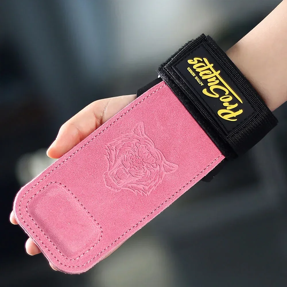 1Pair Cowhide Fitness Gloves Straps Grips Anti-Skid Weight Power Lifting Pads Deadlift Belt Gym Workout Exercise Protection