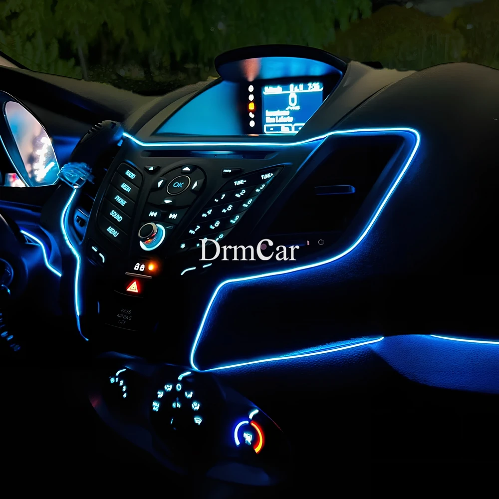 1/2/3/5M Auto Ha Condotto La Striscia Luci D'atmosfera Flessibile Al Neon illuminazione Interna USB per Porta Cruscotto Lampade Decorative di Benvenuto