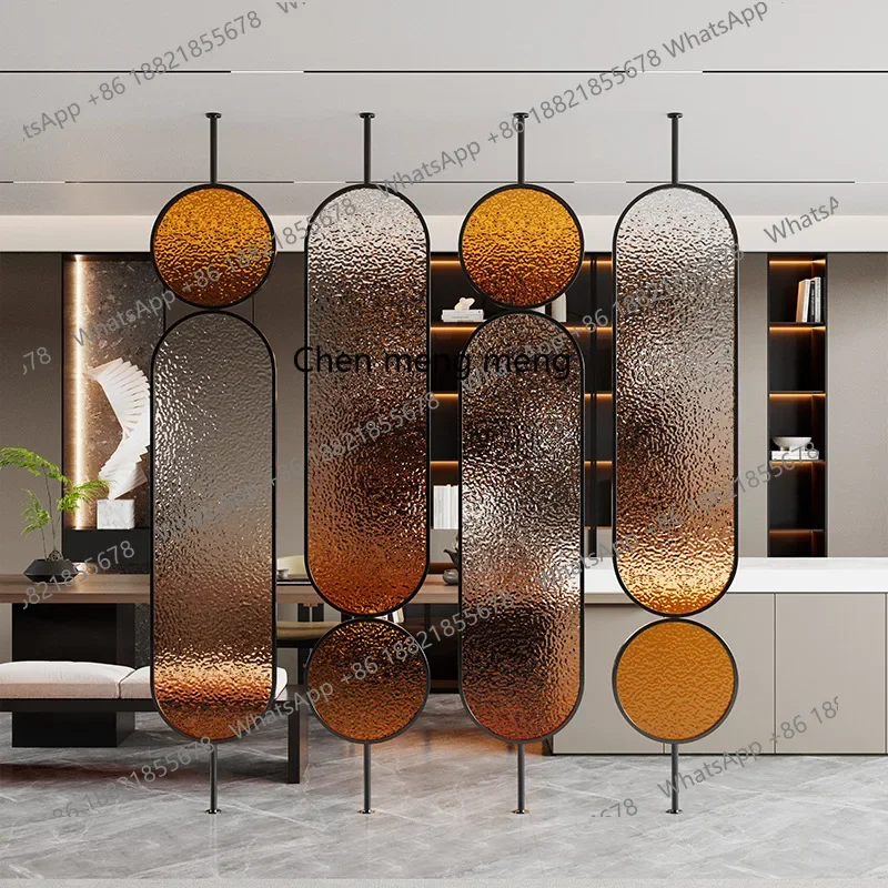 

E153 Gradual change glass screen partition living room modern simple dining room light luxury entrance