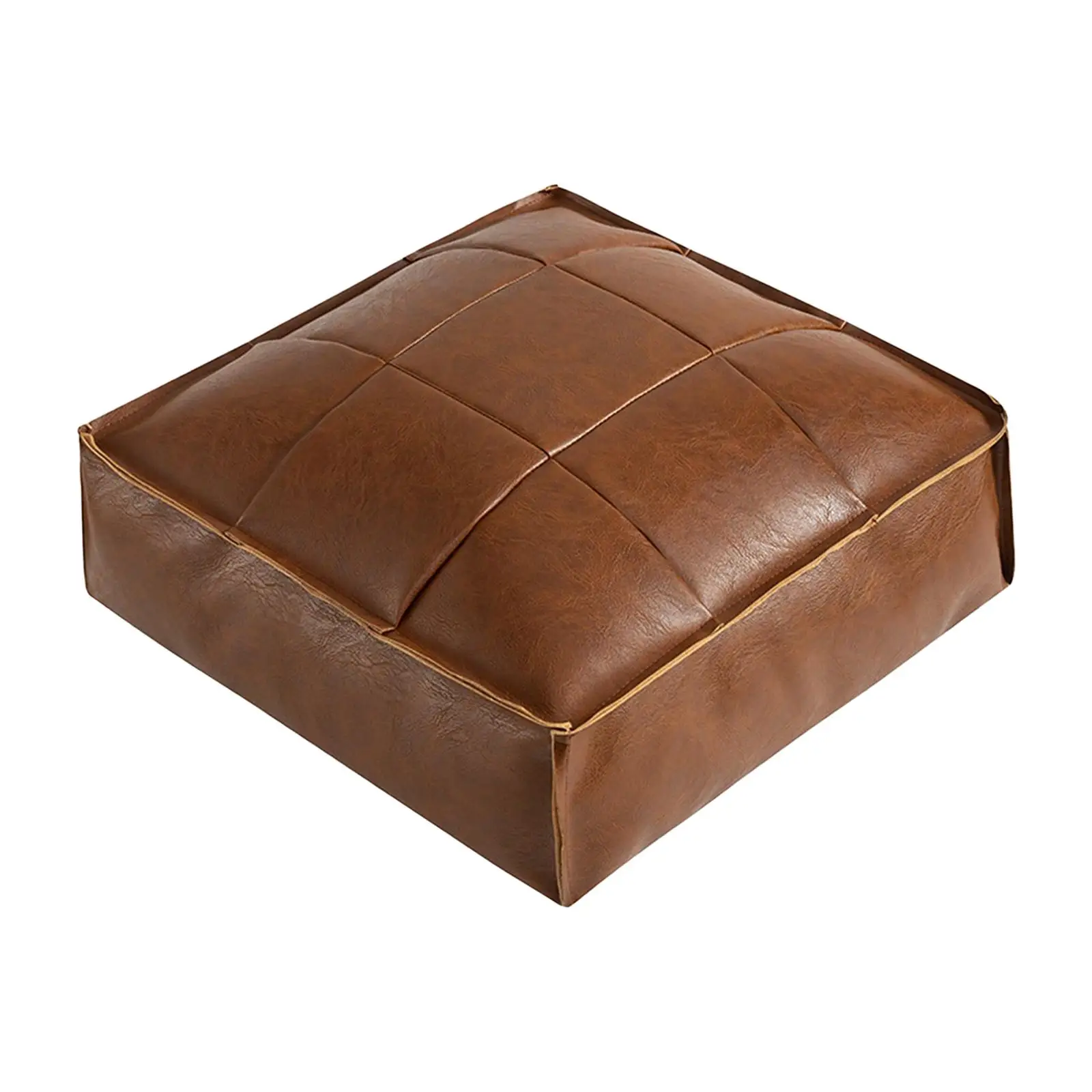 Square Floor Cushion Handmade 40x40x15cm Ottoman Foot Rest Ottoman Pouf PU Leather Moroccan Pouf for Kids Wedding Under Desk