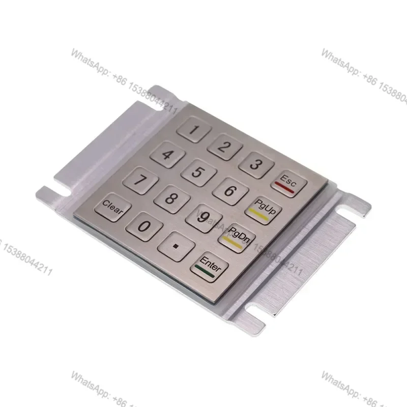 Hot Rugged IP54 Vandal-Resistant 16-Key Metal Numeric Keypad USB/PS2/RS232 Interface Panel Mount for Access Control Kiosk