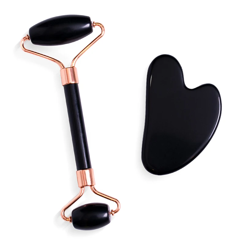 Jade Roller und Gua Sha Set grüne Jade Roller Jade Roller Gua Sha Gesichts Körper massage gerät Roller Jade Stein Massage Set