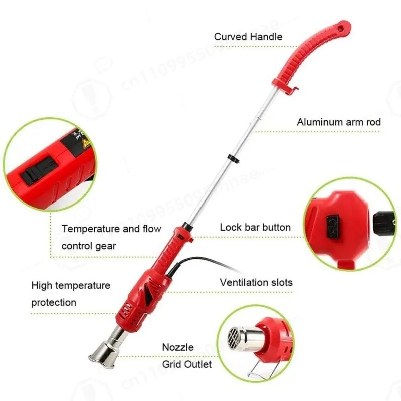 PROSTORMER 2000W Electric Thermal Weeder Grass Burner AC Hot Air Weeder Safe Fast Flame Garden Tool Portable