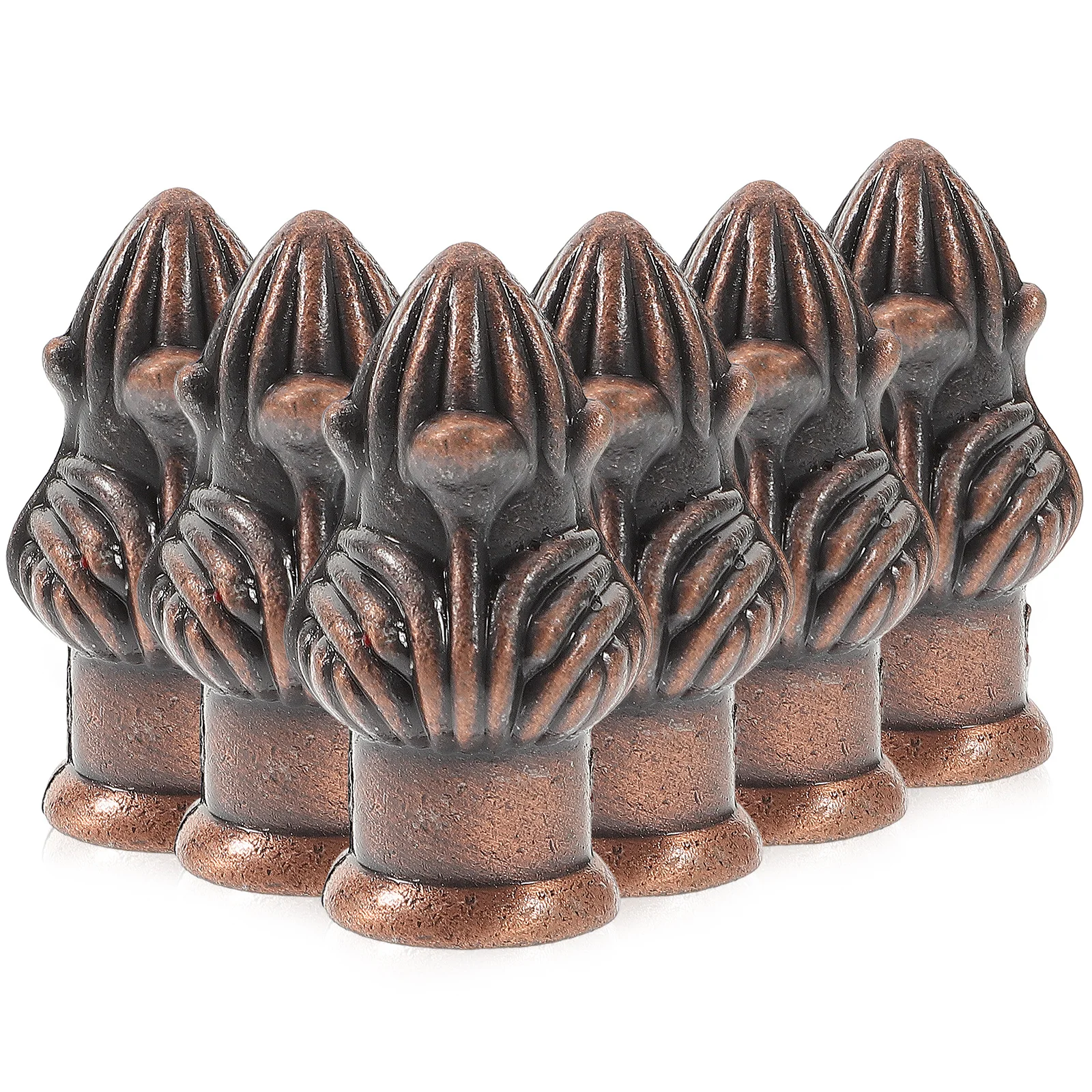 

6Pcs Lamp Finial Caps Tapped Brass Finish Light Fixture Accents for Chandeliers Desk Lamps DIY Lighting
