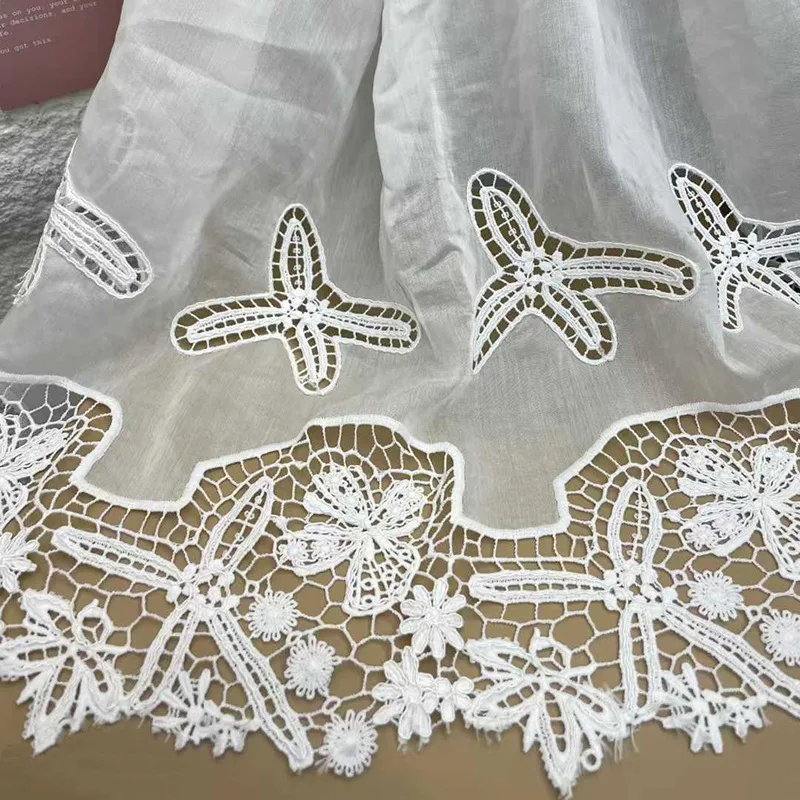 

High-quality milk fiber water-soluble lace embroidered hollow lace fabric, suitable for clothing and dresses