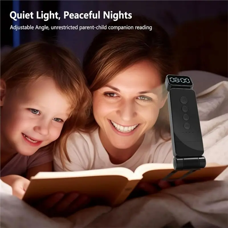 B84B-LED Timer Rechargeable Portable Book Light Reading Light 3-Color Lighting Mode Bedside Read Night Light
