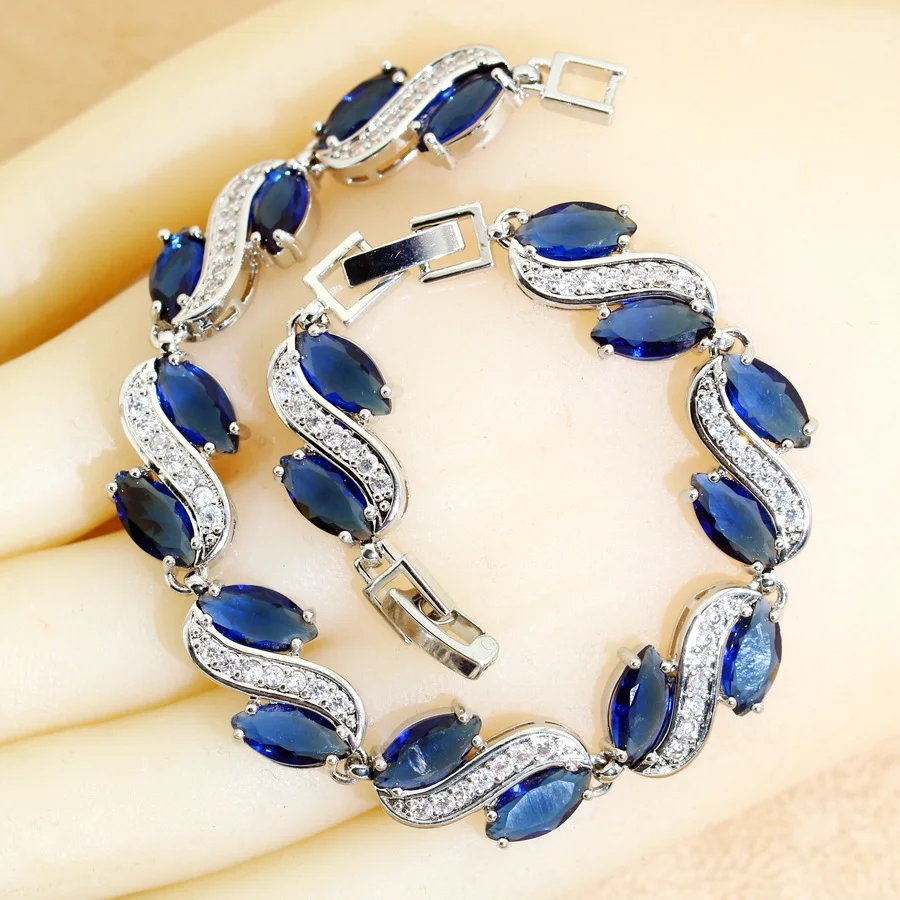 2024 New More Color Zirconia 925 Silver Bracelet for Women Wedding Jewelry Gift