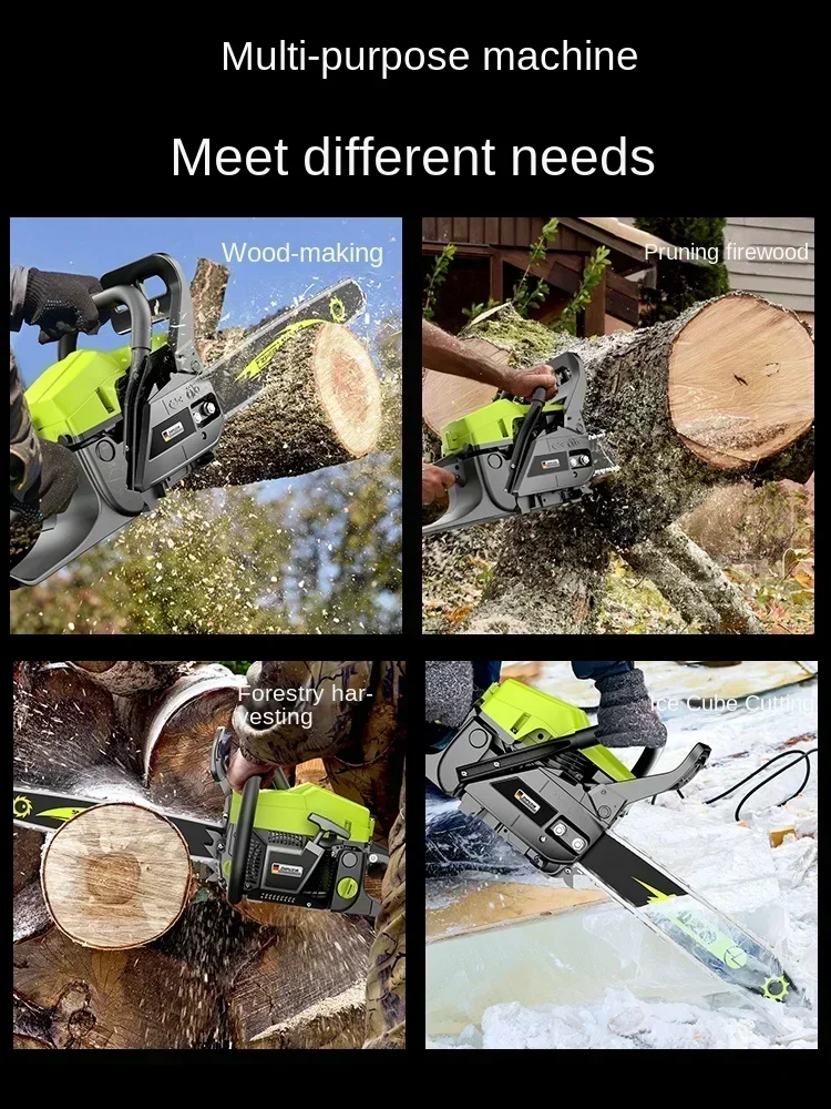 Powerful Gasoline Chainsaw with Four-Stroke Engine for Efficient Wood Cutting and Tree Felling(Flagship chain: 2 pieces)