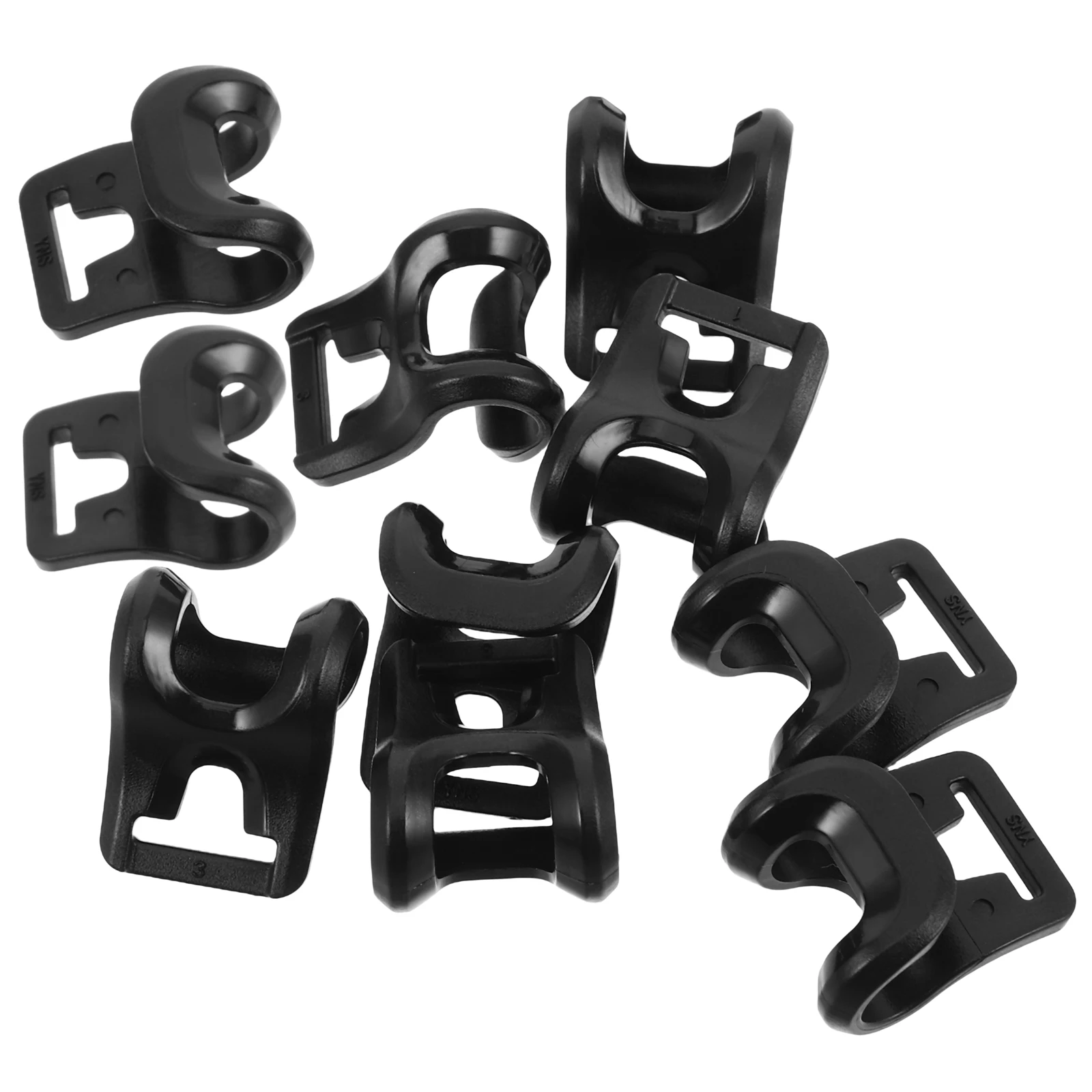 

10 PCS Plastic Tent Hook Hooks Camping Rope Hanging Connector Black Awning Hanger