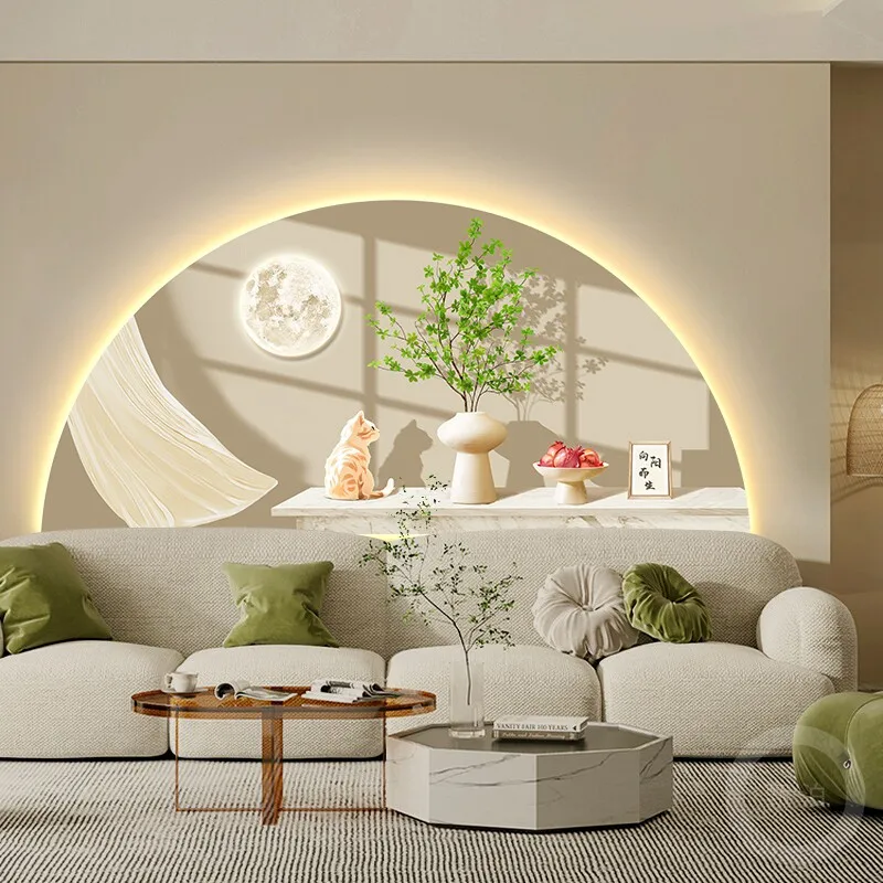 Cream Wind Sunshine Jinshan Living Room Decoration Painting Small Fresh Mural Lamp