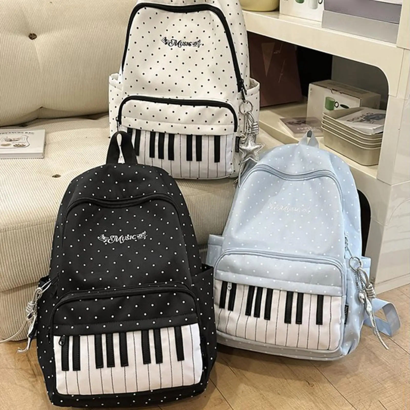 Lightweight Travel Backpack Travel Backpack Piano Print Large Capacity Bookbag For Laptop Hiking College Airplane Students Daily