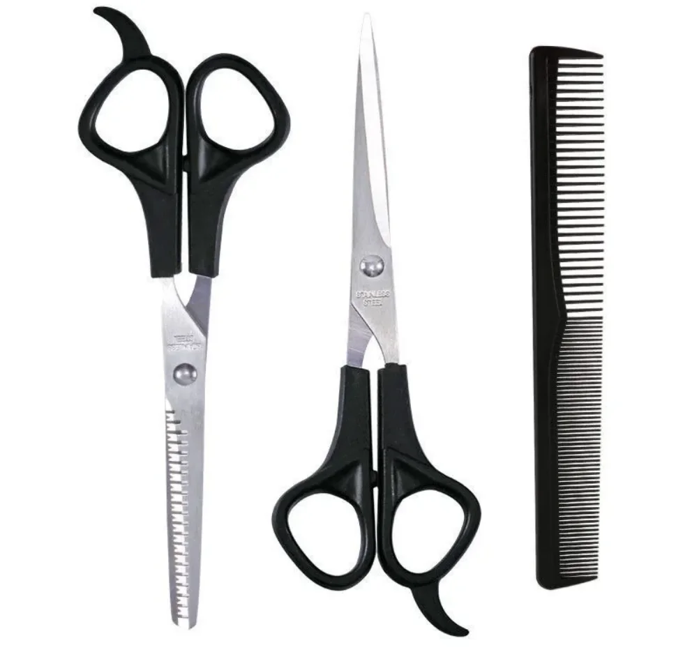 3PCS Hairdressing Scissors 6 Inch Scissors Kit Tool for Cutting Thinning Hair Comb Barber Accessories Salon Hairdressing Shears