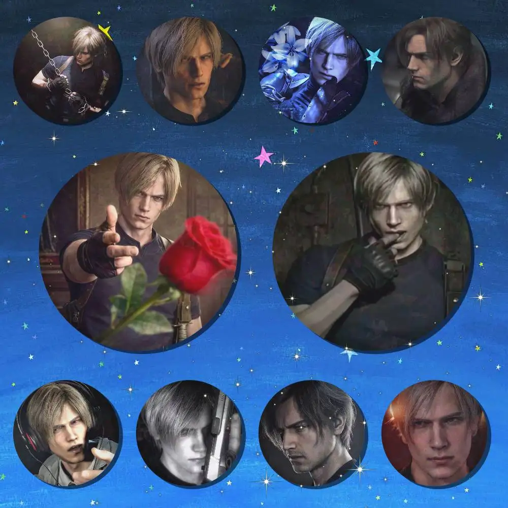 Leon Kennedy Tinplate Brooch Figure Icon Badge Handmade Brooches For Backpack Clothes Decoration