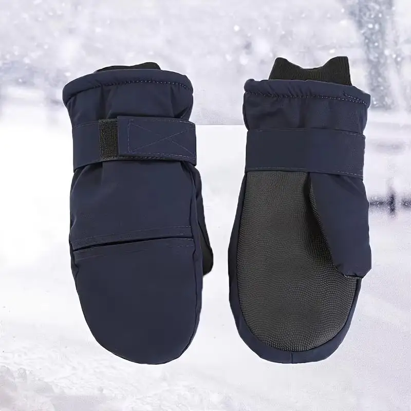 

1 пара зимних перчаток на флисовой подкладке с удлиненными манжетами, унисекс, термолыжные варежки, утолщенные для катания на лыжах, сноуборде, альпинизма