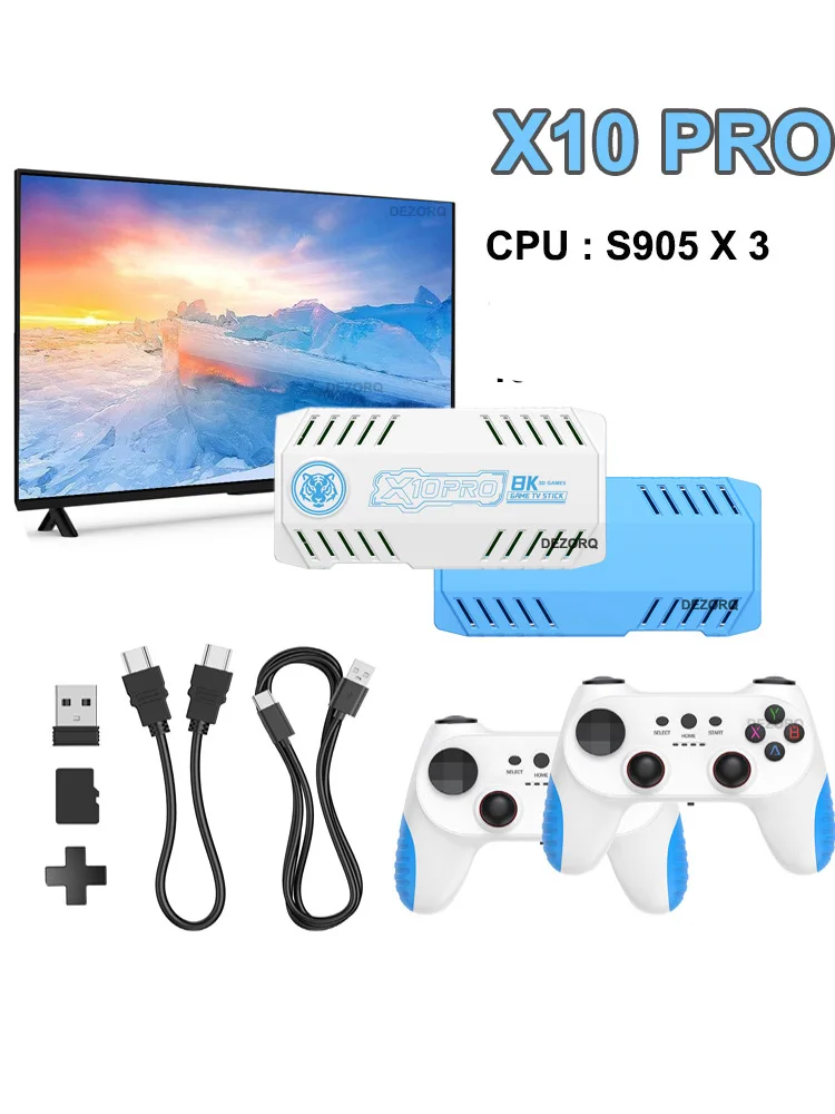 Konsola do gier X10 PRO Game Stick 4K Retro, Gamestick S905 x 3, podwójny gamepad 2.4G, konsola do gier wideo HD (128G) — Zdjęcie 2 z 2