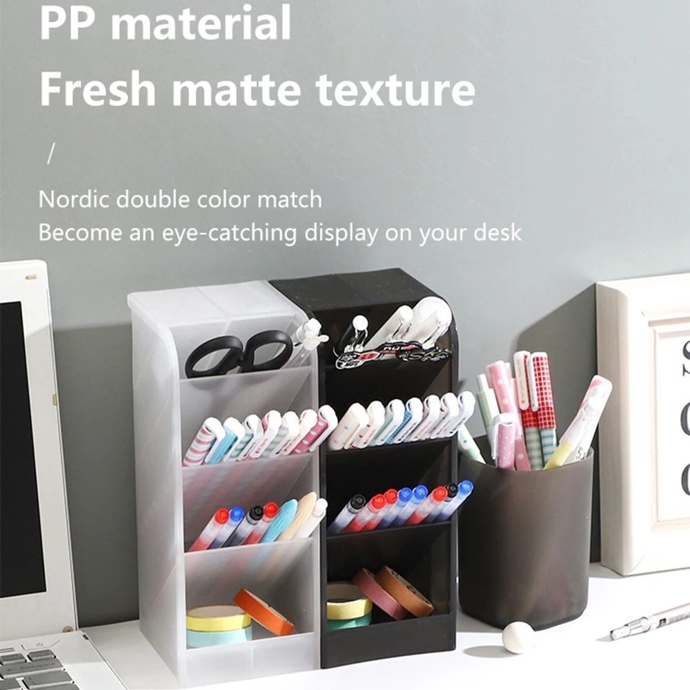 Multifunctionele Creatieve Schuine Insteekpenhouder Student Desktop Emmer Opbergdoos Organizer Kantoorpenhouder