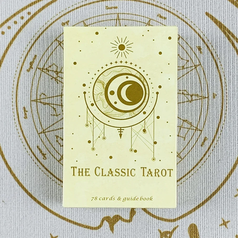 Jeu de cartes de tarot classiques, 78 pièces, avec manuel d'instructions en papier, pour débutants, jeu de société de divination du destin et de la fortune