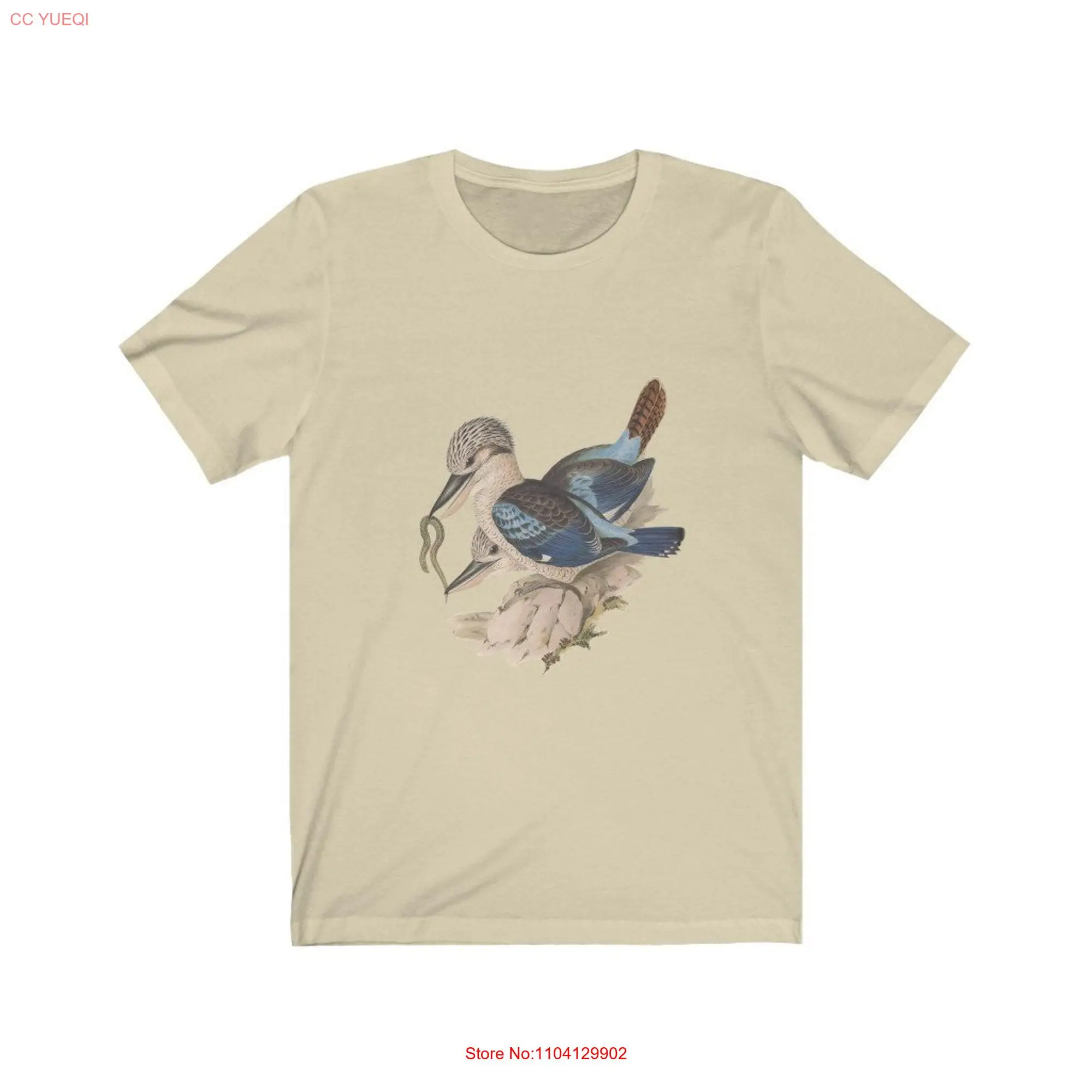 Kingfisher Vintage Print T Shirt long or short sleeves