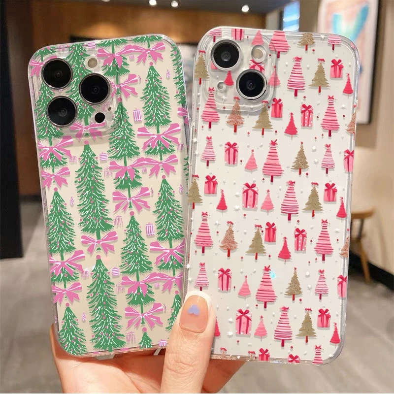 Telefoon Geval Voor Honor 400 Pro 200 Magic 7 6 5 4 Lite X9C X9 X9B X9A X8 X8B X8C X7A X7B X6 X6B X5 Met Kerstbomen Print Cover