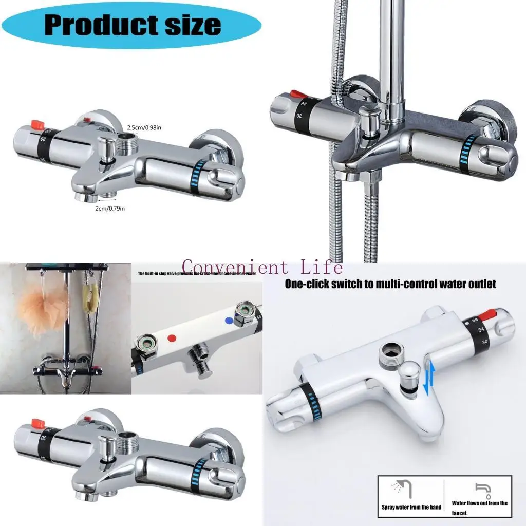 

L1EE Showering Faucet Temperature Control Valves Constant Temperature Hot Cold Water Mixer Valves with Safety Button Enduring