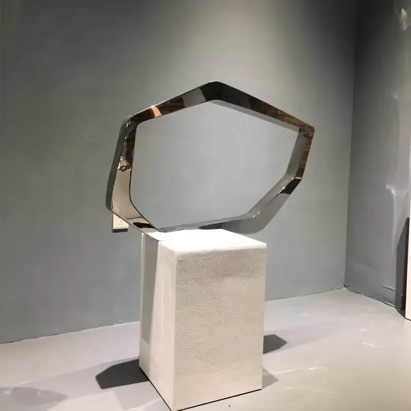 Contemporary Stainless Steel Geometry Sculpture Modern Home Decoration Metal Craft