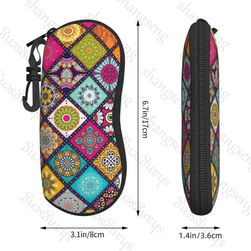 Mandala  Glasses Case Sunglasses Soft Case Ultra Light Portable Neoprene Zipper Glasses Case Portable zipper soft-shell