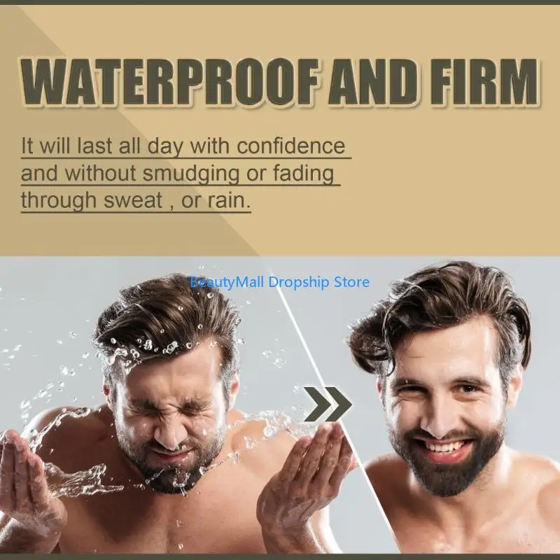 40JD Beard Pen Brush for Men Micro-Fork Tip Long Lasting Coverage and Natural Looking
