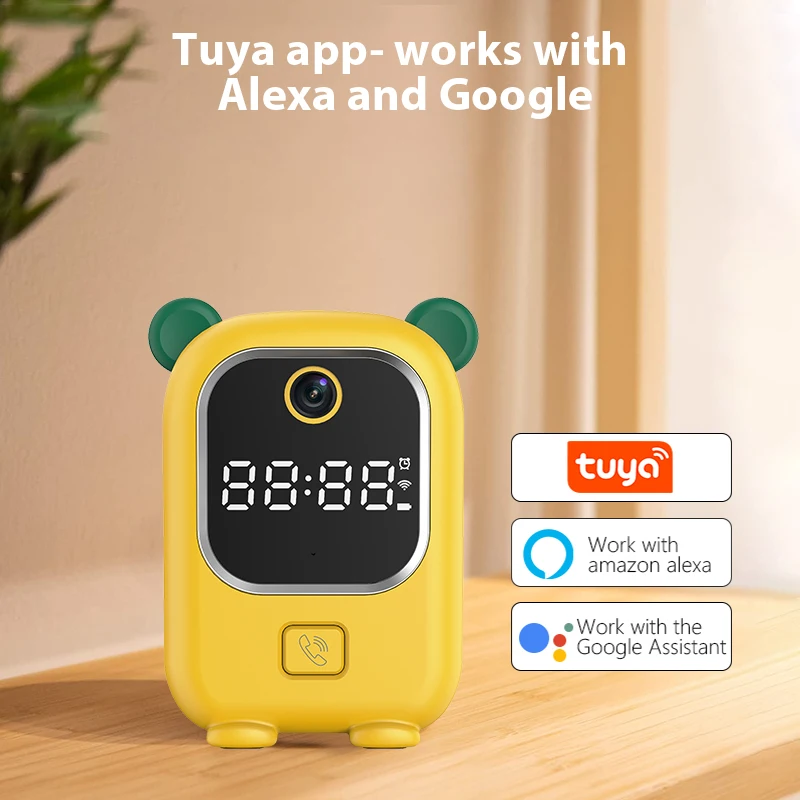Tuya Clock Alarm Camera Baby Monitor Surveillance 1080P CCTV HD Smart Security Night Vision Intelligent IP Camera Wireless