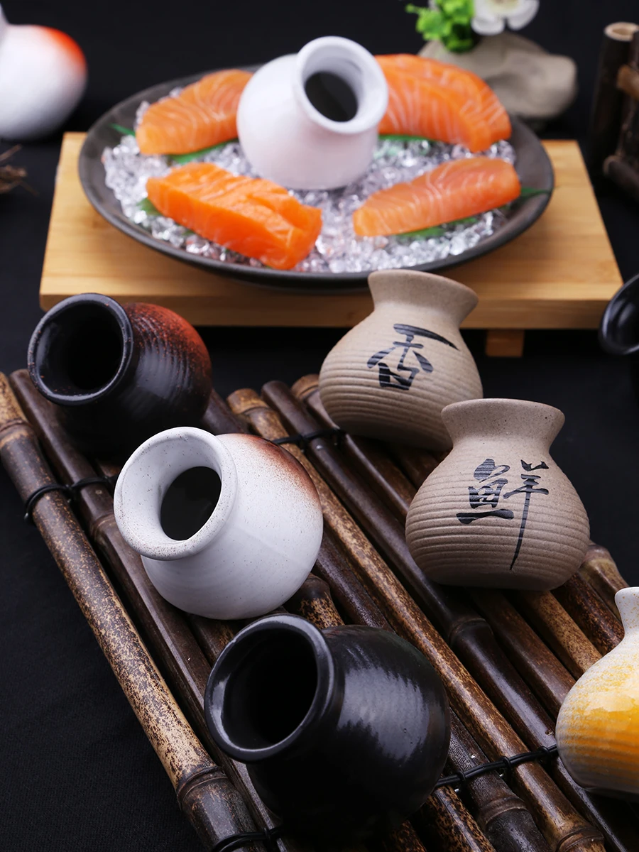 Imagem -04 - Sashimi Decoração Seco Copo de Gelo Japonês-estilo Pequeno Pote Palito Criativo Cerâmica Restaurante Mesa Ornamentos