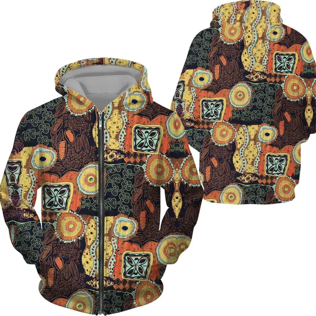 African Danshiki  Hoodies 3d Print Zipper Sweatshirts Men Women  Hooded Oversized Hoodie Kids Zip Up Sweatshirts Tracksuits Coat