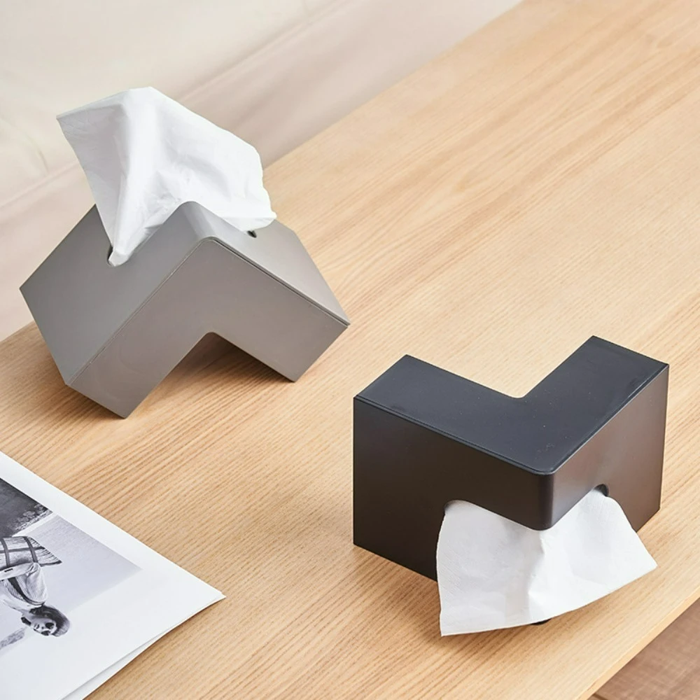 

Вирусная минималистичная L-образная коробка для салфеток-элегантный высококачественный держатель для салфеток для лица, домашний декор для гостиной, современный органайзер для салфеток