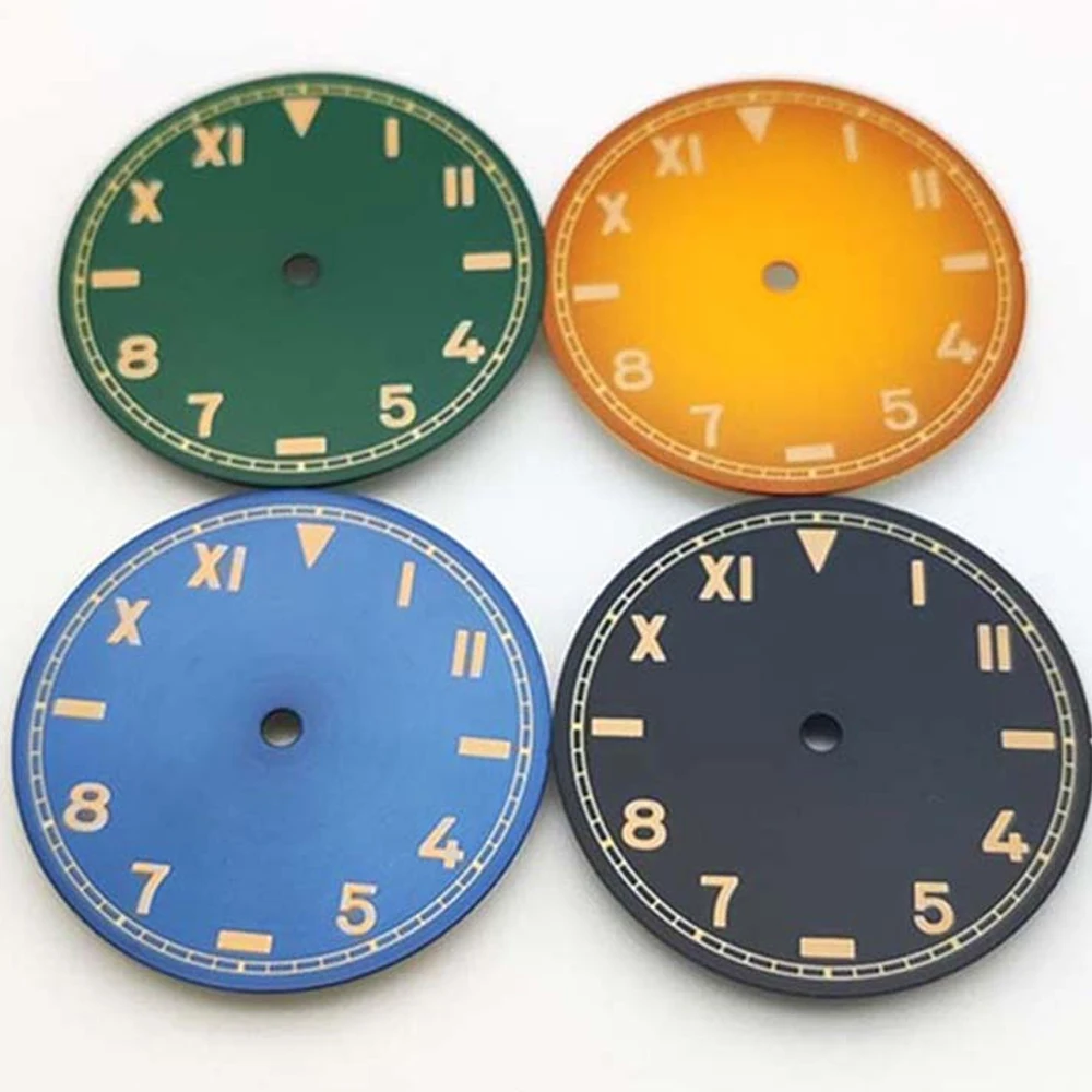 

28.5mm Watch Dial Green Luminous Dial NH35 Watch Face No Calendar for NH35/NH36/8215/2836 Movement Modified Accessories