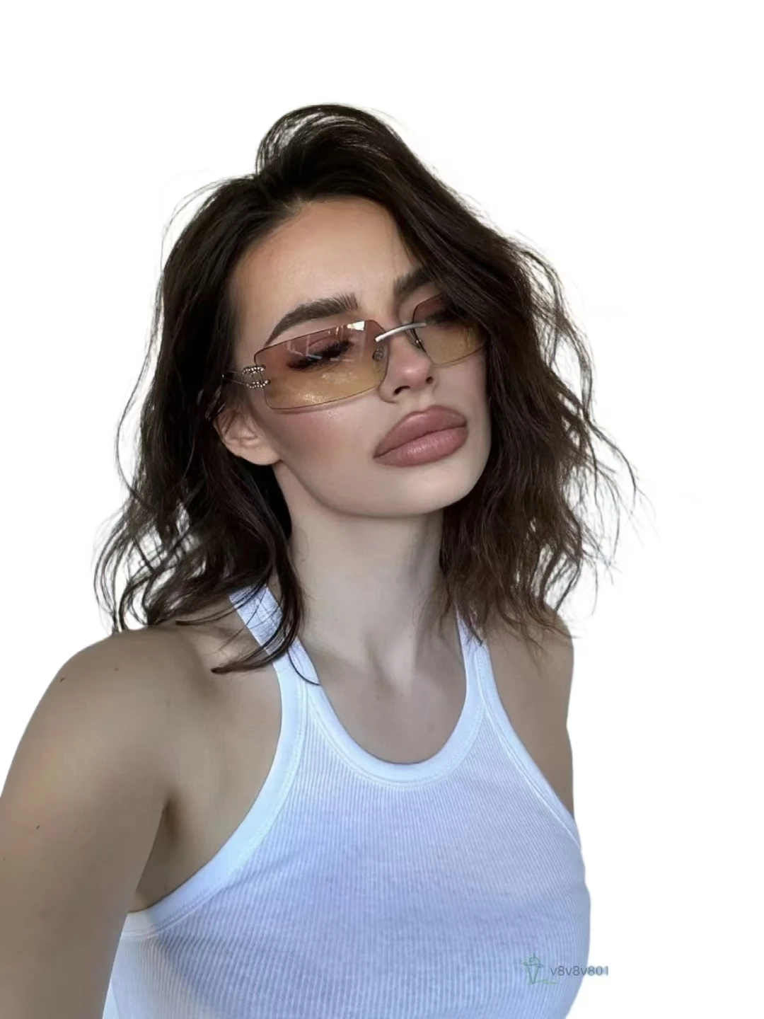 

New Classic Rimless Sunglasses Women Fashion Decoration Small Sun Glasses Stylish Frameless Driving Travelling Shades