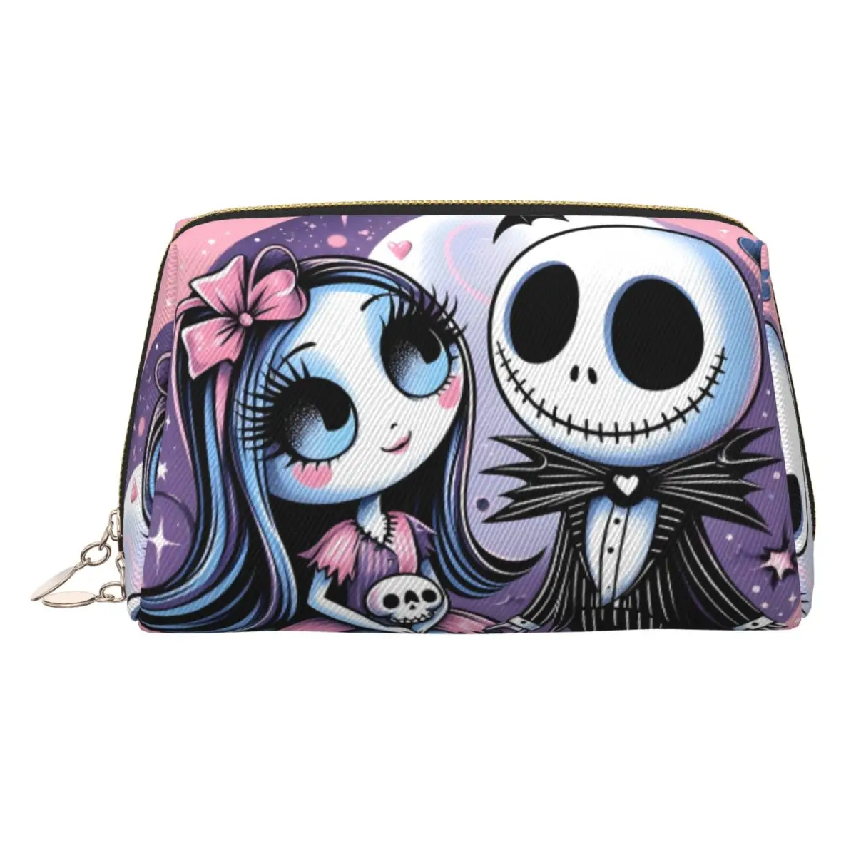 Neceser de viaje personalizado de pesadilla antes de Navidad, bolsa de cosméticos de maquillaje bonita para mujer, Kit Dopp de almacenamiento de belleza
