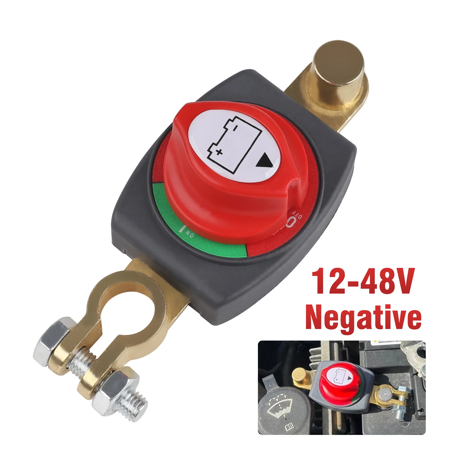 New Top Post 2 position  Battery Disconnect Isolator  Negative Cut-off  Rotary Switch  12-48V 275A For Car RV Truck Marine Boat