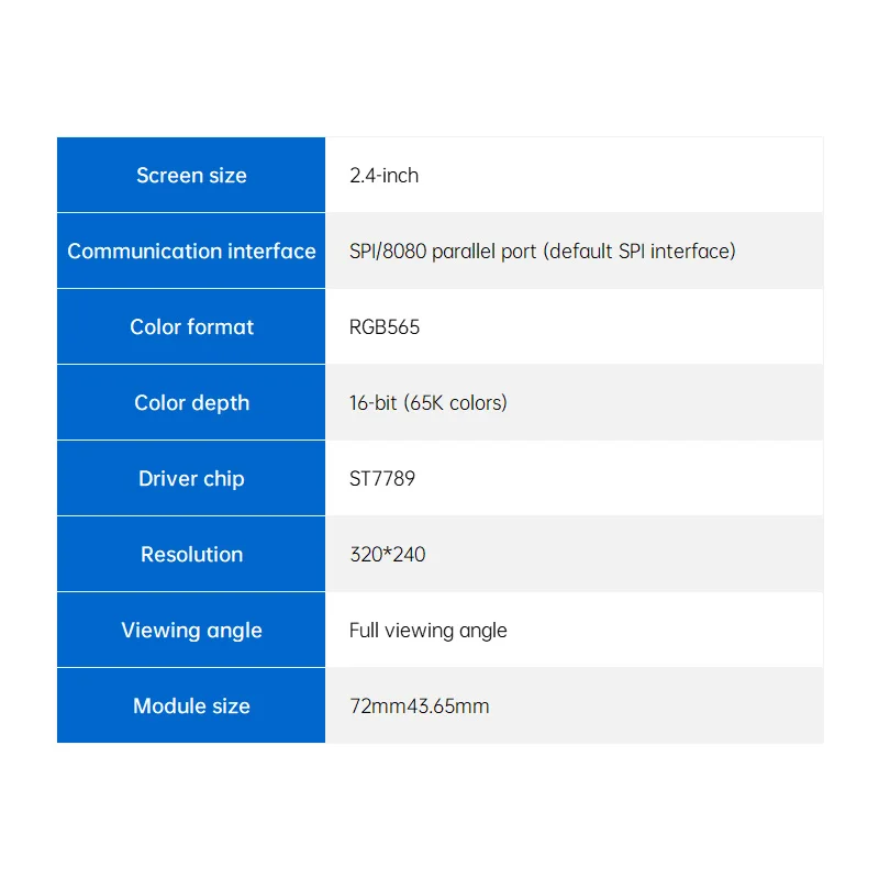 ALIENTEK TFT Display 2.4 Inch LCD Module Capacitive LCD Display IPS Screen 320*240 Resolution ST7789 Driver Chip ESP32