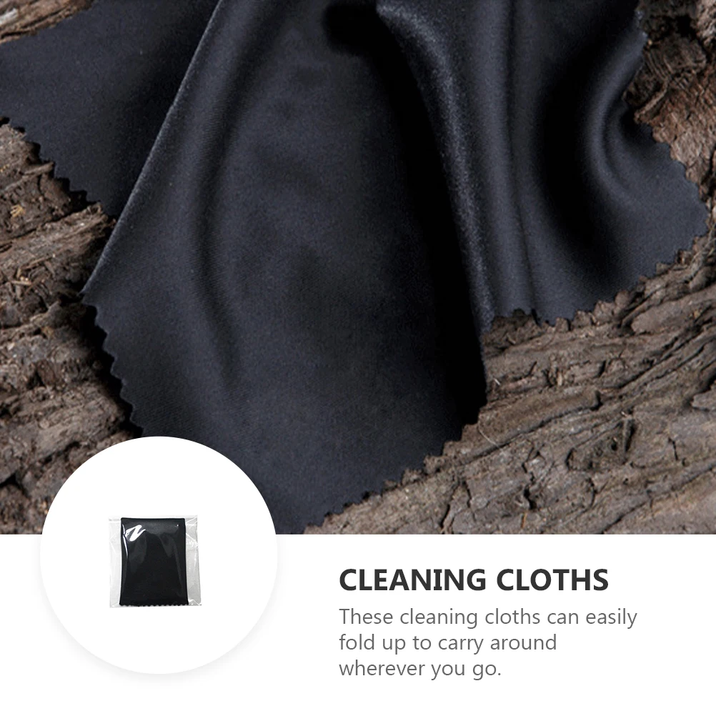 

Black 8x8cm Microfiber Cleaning Cloth for Glasses Jewelry Electronics Phone Lenses Wiping Cloth Strong Absorption Reusable