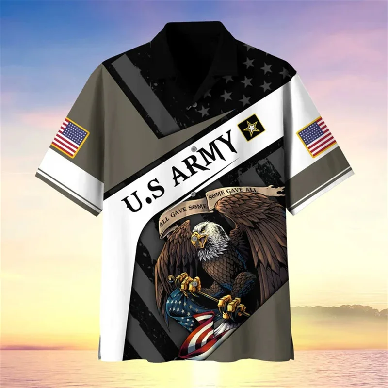 

New Summer 3D UNITED STATES Soldiers Armys Printed Shirts Veterans Graphic Short Shirts For Men Vintage Cool Fashion Clothes Top