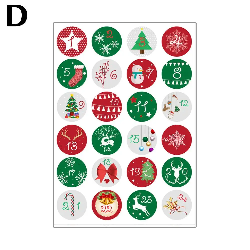 Merry Christmas Gift Stickers Advent Calendar Number Diy Labels Stickers Gift Paper Decor Tools Multi-function Packaging Cr U7l0