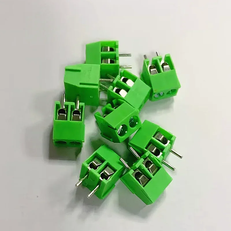 50pcs  KF350 2p 3p screw type terminal block copper PCB connector 3.5MM spacing 2P/3P splicing green