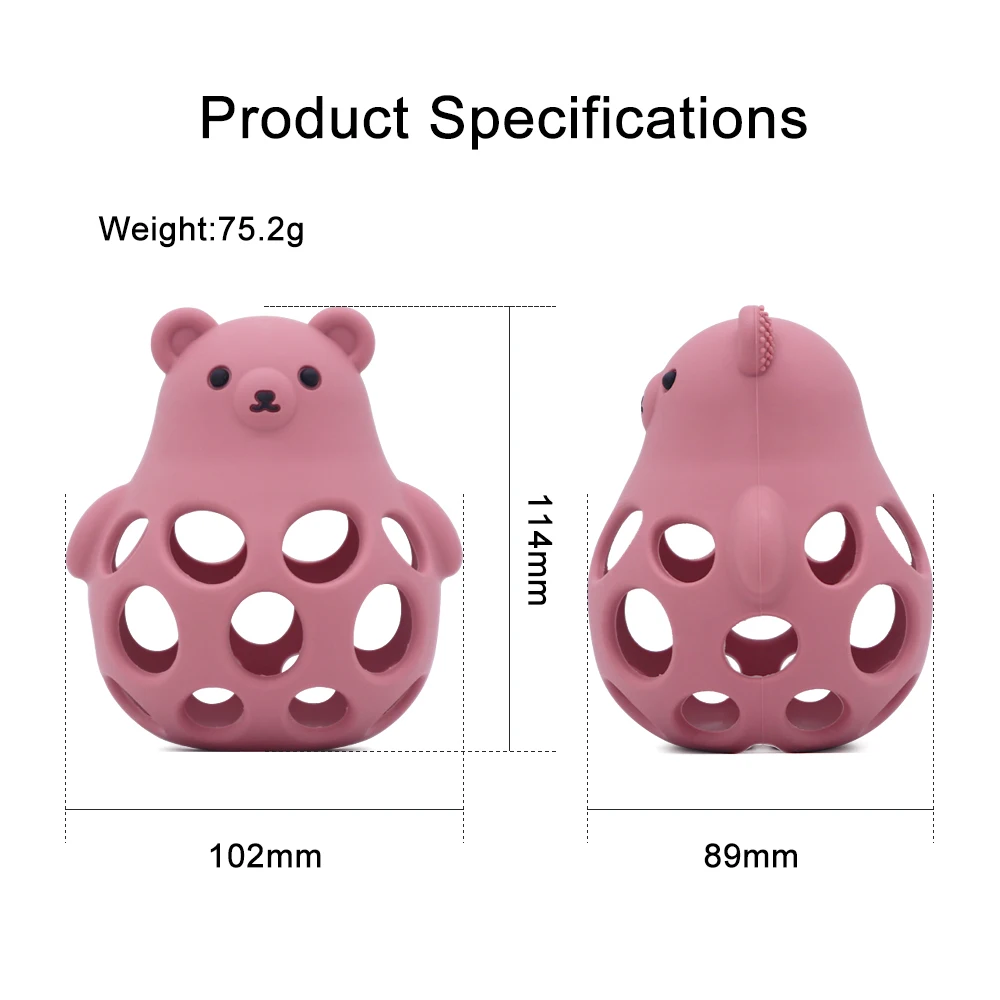 1PC Baby Silicone Teethers Hollow Out Baby Items Cartoon Bear Shape Teether Toys Chewing Training Baby Accessories Baby Stuff