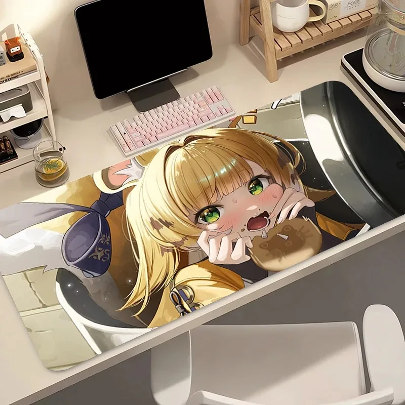 لوحة المفاتيح Zenless Zone Zero Ju Fufu ماوس الوسادة Kawaii أنيمي فتاة حصيرة مكتبية ألعاب الكمبيوتر ZZZ ماوس مكتب السجاد المنزل الجدول الوسادة