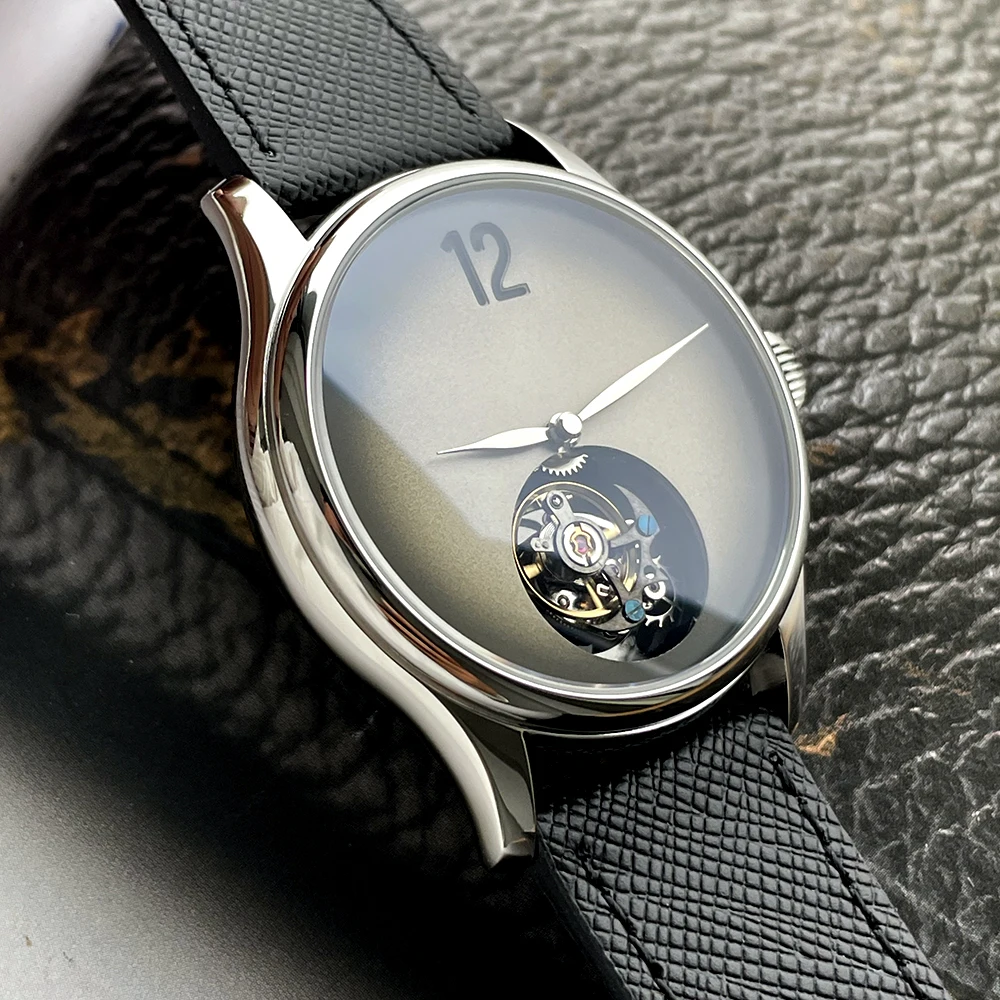 Merkur 100% توربيون ساعة رجالية الياقوت مقاوم للماء ساعة للرجال ساعات المعصم الميكانيكية Relogio Masculino حلقة من جلد