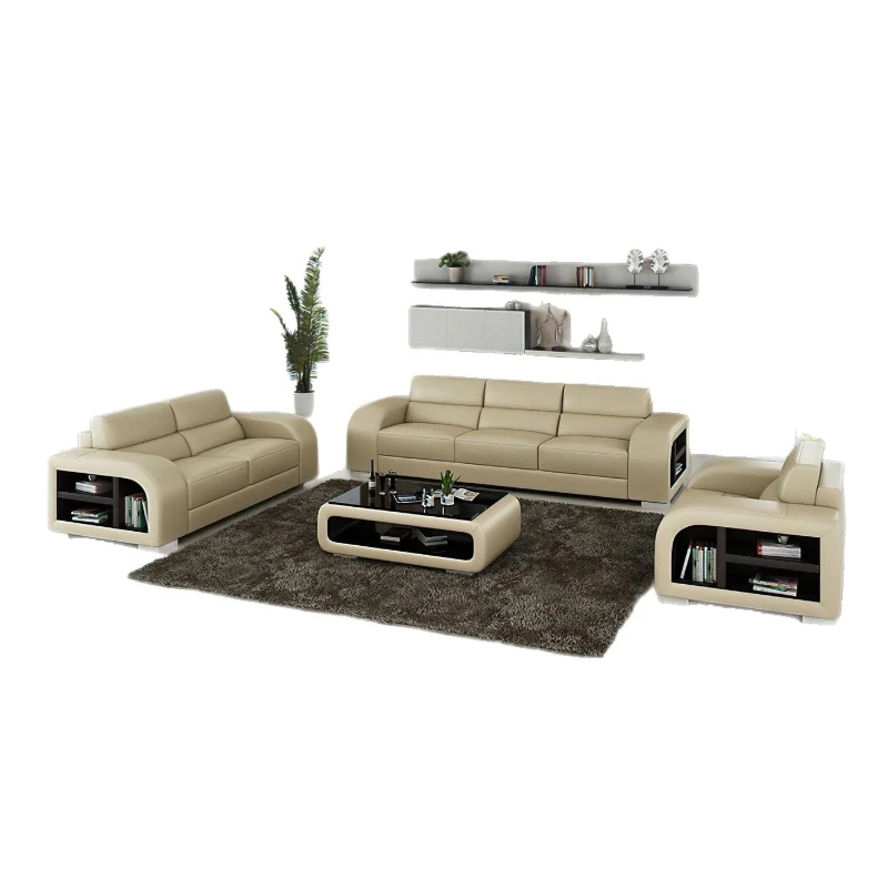 American sofa, first layer cowhide, living room simple modern light luxury, large and small apartment, sofa combination