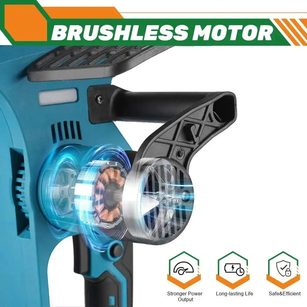 2000W 12 Inch Electric Chainsaw Brushless Motor Automatic Oil Lubrication  Wood Tree Branches Cutter Saw for Makita 18V Battery